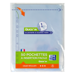OXFORD Quick'in PUNCHED POCKET - Bag of 50 - A4 - Polypropylene - 50µm - Smooth - Clear - 400008916_1100_1709207750