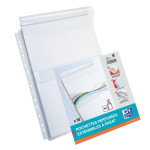 OXFORD EXPANDABLE PUNCHED POCKET WITH FLAP - Bag of 10 - A4 - Polypropylene - 200µ - Smooth - Clear - 400026750_1100_1677185642