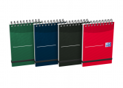 OXFORD Office Essentials Notepad - A7 - Hardback cover - Twin-wire - Ruled - 140 Pages - Assorted Colours - 400033667_1400_1654590500