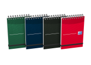 OXFORD Office Essentials Notepad - A7 - Hardback cover - Twin-wire - Ruled - 140 Pages - Assorted Colours - 400033667_1400_1685152707