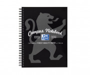 Oxford Campus A5+ Card Cover Wirebound Notebook Ruled with Margin 140 Pages Black -  - 400035953_1100_1632539624