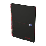 OXFORD Black n' Red Spiraalblok - A4 - Harde kartonnen kaft - Dubbelspiraal - Gelijnd - 70 Vel - SCRIBZEE® Compatible - Zwart - 400047608_1300_1677241991