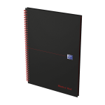 OXFORD Black n' Red Cahier - A4 - Couverture rigide - Reliure intégrale - Ligné - 140 Pages - Compatible SCRIBZEE® - Noir - 400047608_1300_1686191223
