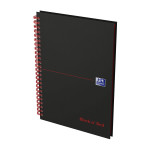 OXFORD Black n' Red Spiraalblok - A5 - Harde kartonnen kaft - Dubbelspiraal - Gelijnd - 70 Vel - SCRIBZEE® Compatible - Zwart - 400047651_1103_1676945895