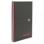OXFORD Black n' Red Notebook - A5 - Hardback Cover - Twin-wire - 5mm Squares - 140 Pages - SCRIBZEE® Compatible - Black - 400047652_1300_1591807616