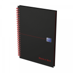 OXFORD Black n' Red Notebook - A5 - Hardback Cover - Twin-wire - 5mm Squares - 140 Pages - SCRIBZEE Compatible - Black - 400047652_1300_1661369777