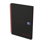 OXFORD Black n' Red Cahier - A5 - Couverture rigide - Reliure intégrale - Quadrillé 5mm - 140 pages - Compatible SCRIBZEE® - Noir - 400047652_1300_1686109154