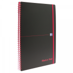 OXFORD Black n' Red Cahier - A4 - Couverture polypro - Reliure intégrale - Ligné - 140 pages - Compatible SCRIBZEE® - Noir - 400047653_1300_1591807620