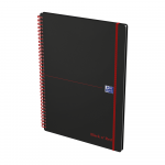 Oxford Black n' Red Spiralbuch - A4 - Liniert - 70 Blatt- Doppelspirale - Polypropylen Cover - SCRIBZEE® kompatibel - Schwarz - 400047653_1300_1661369800