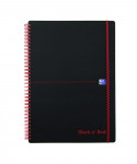 OXFORD Black n' Red Notebook - A4 - Polypropylene Cover - Twin-wire - 5mm Squares - 140 Pages - SCRIBZEE® Compatible - Black - 400047654_1100_1583161885