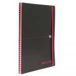 OXFORD Black n' Red Notebook - A4 - Polypropylene Cover - Twin-wire - 5mm Squares - 140 Pages - SCRIBZEE® Compatible - Black - 400047654_1300_1591807626