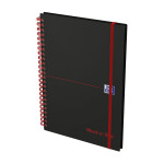 OXFORD Black n' Red Cahier - A5 - Couverture polypro - Reliure intégrale - Ligné - 140 pages - Compatible SCRIBZEE® - Noir - 400047655_1300_1677242098