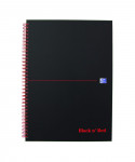 OXFORD Black n' Red Notebook - A5 - Polypropylene Cover - Twin-wire - 5mm Squares - 140 Pages - SCRIBZEE® Compatible - Black - 400047656_1100_1583161889