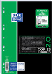 OXFORD ETUDIANTS COPIES DOUBLES - A4+ - Sous film - petits carreaux 5x5mm - 400 pages perforées - Compatibles SCRIBZEE® - 400051590_1100_1676964772