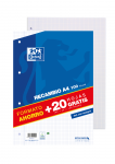 OXFORD CLASSIC Recambio - A4 - Paquete hojas sueltas - 4x4 con margen - 100 + 20 Hojas gratis - AZUL - 400058179_1100_1642591137