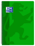 OXFORD CLASSIC Cuaderno espiral - Fº - Tapa de Plástico - Espiral - 4x4 con margen - 80 Hojas - VERDE - 400079661_1100_1632535846