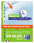 OXFORD QUICK'IN PUNCHED POCKETS - Pad of 60 - A4 - Polypropylene - 50µ - Smooth - Clear FR - 400082883_1100_1643711015