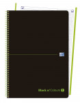 OXFORD BLACK N'COLOURS Europeanbook 1 - A4+ - Tapa de plástico - Cuaderno espiral microperforado - 5x5 - 80 Hojas - SCRIBZEE - VERDE - 400088226_1100_1631729234