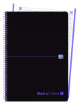 OXFORD BLACK N'COLOURS Europeanbook 1 - A4+ - Tapa de plástico - Cuaderno espiral microperforado - 5x5 - 80 Hojas - SCRIBZEE - MALVA - 400088228_1100_1631729256