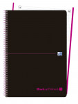 OXFORD BLACK N'COLOURS Europeanbook 1 - A4+ - Tapa de plástico - Cuaderno espiral microperforado - 5x5 - 80 Hojas - SCRIBZEE - FUCSIA - 400088240_1100_1631729286