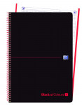 OXFORD BLACK N'COLOURS Europeanbook 1 - A4+ - Tapa de plástico - Cuaderno espiral microperforado - 5x5 - 80 Hojas - SCRIBZEE - ROJO - 400088241_1100_1631729292