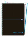 OXFORD BLACK N'COLOURS Europeanbook 1 - A4+ - Tapa de plástico - Cuaderno espiral microperforado - 5x5 - 80 Hojas - SCRIBZEE - TURQUESA - 400088242_1100_1631729309