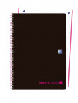 OXFORD BLACK N'COLOURS Europeanbook 1 - A4+ - Tapa de plástico - Cuaderno espiral microperforado - 1 Línea - 80 Hojas - SCRIBZEE - FUCSIA - 400088540_1100_1557333560