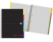 OXFORD BLACK N'COLOURS Europeanbook 5 con pestañas troqueladas - A4+ - Tapa de plástico - Cuaderno espiral microperforado - 1 Línea - 120 Hojas - SCRIBZEE - ROJO - 400091502_1500_1631729538
