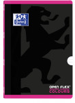 OXFORD OPENFLEX COLOURS Caderneta agrafada - A4 - Capa de plástico - Agrafada - 1 Linha com 2 margens - 48 Folhas - FÚCSIA - 400092370_1100_1631729554