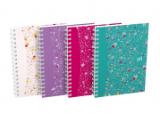 OXFORD Floral Notebook - A6 - Soft Card Cover - Twin-wire - 5mm Squares - 100 Pages - Assorted Colours - 400094826_1400_1620724460