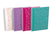 OXFORD Floral Notebook - B5 - Soft Card Cover - Twin-wire - 5mm Squares - 120 Pages - SCRIBZEE Compatible - Assorted Colours - 400094955_1400_1677195068