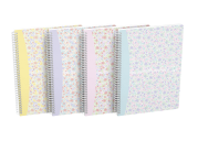 OXFORD Floral Notebook - B5 +-hårt omslag- dubbelspiral - 5mm-rutor -120 sidor – SCRIBZEE ®- kompatibel – blandade färger - 400094955_1400_1689610756