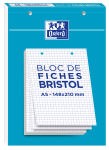 OXFORD FICHES BRISTOL - A5 - Bloc couverture carte - Perforées - Petits carreaux 5x5mm - 30 fiches - Blanches - Compatibles Scribzee - 400100515_1100_1686159015