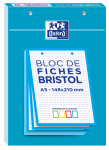 OXFORD FICHES BRISTOL - A5 - Bloc couverture carte - Perforées - Petits carreaux 5x5mm - 30 fiches - Cadre Bleu - 400100551_1100_1638444107