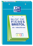 OXFORD FICHES BRISTOL - A5 - Bloc couverture carte - Perforées - Petits carreaux 5x5mm - 30 fiches - Cadre Vert - 400100552_1100_1638444114