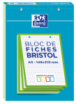 OXFORD FICHES BRISTOL - A5 - Bloc couverture carte - Perforées - Petits carreaux 5x5mm - 30 fiches - Cadre Vert - Compatibles Scribzee - 400100552_1100_1686159133