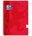 OXFORD CLASSIC Cuaderno espiral - Fº - Tapa de Plástico - Espiral - Pauta 3,5 con margen - 80 Hojas - ROJO - 400112926_1100_1561114424
