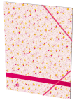 OXFORD 3-klaff mappe med strikk A4 blomstrete -  - 400113678_1101_1686112975