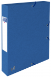 OXFORD Top File+ Sammelbox - A4 - Rückbreite 40mm - mit Gummiband - mit aufgeklebtem Rückenschild - mit drei Einschlagklappen - aus stabilem Karton - blau - 400114368_1100_1562339733
