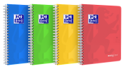 OXFORD easyBook®  CAHIER - 17x22cm - Couverture plastique avec pochettes - Double spirale - Grands carreaux Seyès - 160 pages - Compatible SCRIBZEE ® - Couleurs assorties - 400114562_1400_1686087607