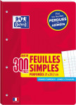 OXFORD FEUILLES SIMPLES DETACHABLES - A4 - couverture carte - Grands carreaux Seyès - 300 pages perforées - 400114566_1100_1676966156