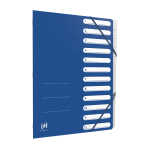 OXFORD Top File+ Ordnungsmappe - A4 - mit Gummiband - mit 12 Fächer - mit Beschriftungsfeld - aus stabilem Karton - blau - 400116255_1100_1710265118