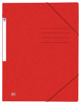 OXFORD Top File+ Gummibandmappe - A4 - mit Gummiband - mit drei Einschlagklappen - mit Beschriftungsfeld - aus stabilem Karton - rot - 400116308_1100_1576569862