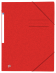 OXFORD Top File+ Gummibandmappe - A4 - mit Gummiband - mit drei Einschlagklappen - mit Beschriftungsfeld - aus stabilem Karton - rot - 400116308_1100_1685139002