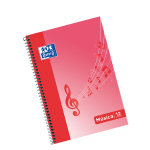 OXFORD MUSICA Cuaderno espiral - Fº - Tapa Blanda - Cuaderno espiral - Pentagramas 2,5 mm - 20 Hojas - Rojo - 400118566_1100_1686201440
