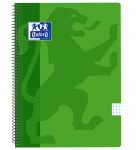 OXFORD CLASSIC Cuaderno espiral - Fº - Tapa de plástico - Espiral - 5x5 con margen - 80 Hojas - Verde - 400121815_1100_1561114358