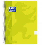 OXFORD CLASSIC Cuaderno espiral - Fº - Tapa de plástico - Espiral - 5x5 con margen - 80 Hojas - Lima - 400121816_1100_1561114363