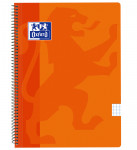 OXFORD CLASSIC Cuaderno espiral - Fº - Tapa de Plástico - Espiral - 5x5 con margen - 80 Hojas - Naranja - 400121817_1100_1561114368