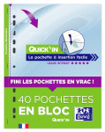OXFORD QUICK'IN PUNCHED POCKETS - Pad of 40 - A4 - Polypropylene - 90µ - Smooth - Clear - 400124779_1100_1677218515