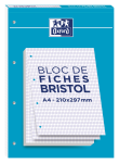 OXFORD FICHES BRISTOL - A4 - Bloc couverture carte - Perforées - Petits carreaux 5x5mm - 30 fiches - Blanches - Compatibles Scribzee - 400131072_1100_1686159148